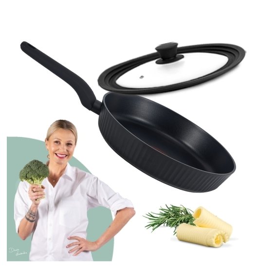 STUTSA | VARMA Patelnia z thermo spot 28 cm + pokrywka silikonowa 3w1