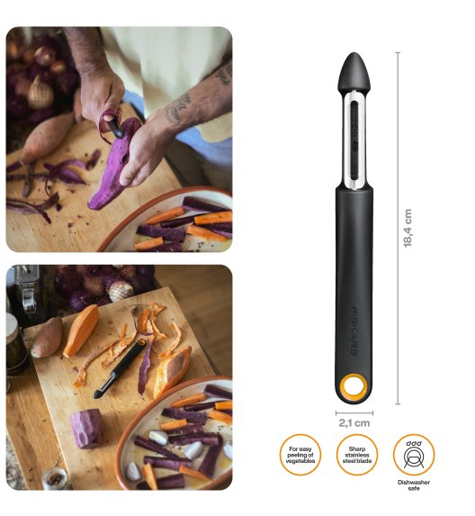 FISKARS FUNCTIONAL FORM 1079960 Obieraczka do warzyw z ruchomym ostrzem / stal nierdzewna 