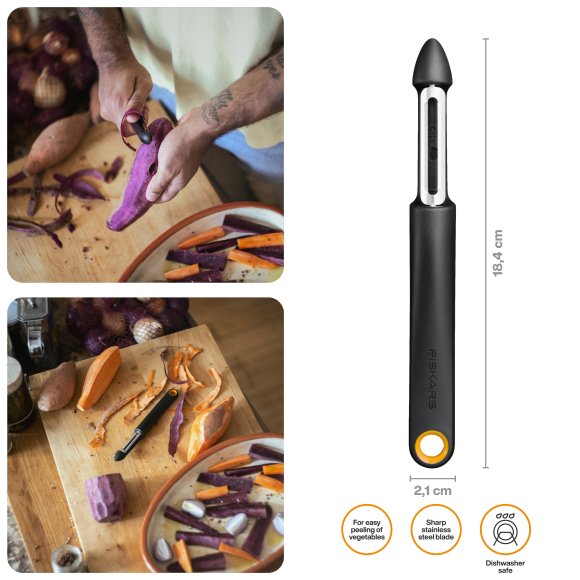 FISKARS FUNCTIONAL FORM 1079960 Obieraczka do warzyw z ruchomym ostrzem / stal nierdzewna 
