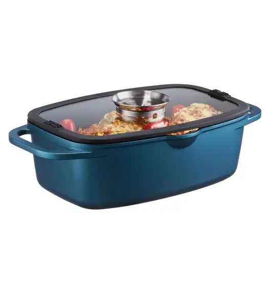 AMBITION AZZURRO Komplet patelni 20, 24, 28 cm + Brytfanna 32x21 cm / INDUKCJA