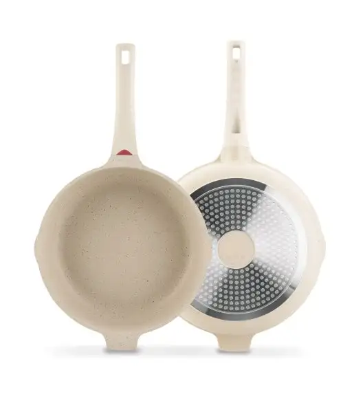 KONIGHOFFER CREAMY MARBLE Patelnia głęboka z pokrywką 28x8,5 cm / indukcja