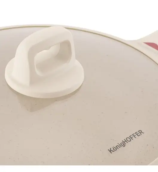 KONIGHOFFER CREAMY MARBLE Patelnia głęboka z pokrywką 28x8,5 cm / indukcja