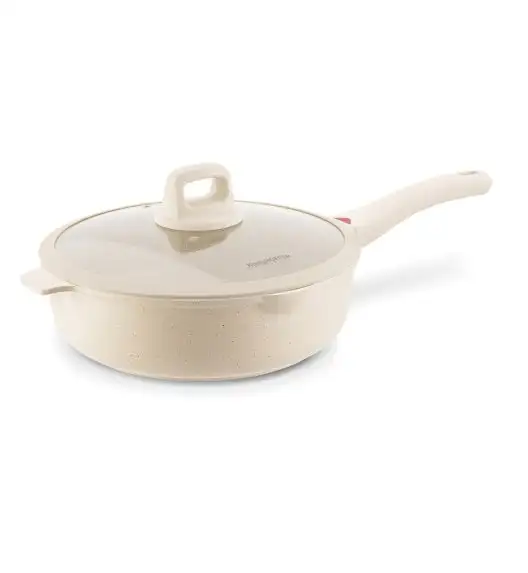 KONIGHOFFER CREAMY MARBLE Patelnia głęboka z pokrywką 28x8,5 cm / indukcja