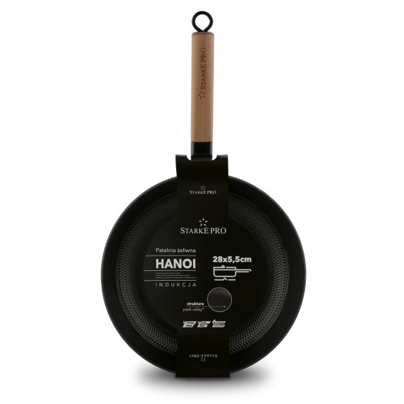 STARKE PRO HANOI Patelnia 28x5 cm / żeliwna / indukcja