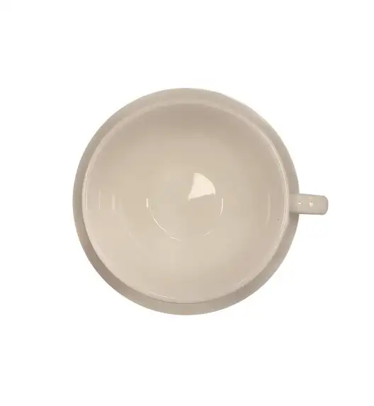 KAIA HOME AURA Filiżanka 225 ml ze spodkiem 14 cm / ceramika ecru