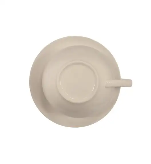 KAIA HOME AURA Filiżanka 225 ml ze spodkiem 14 cm / ceramika ecru