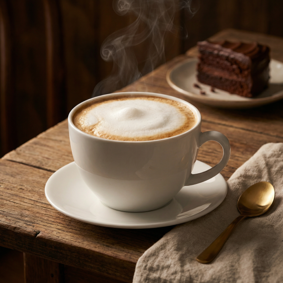 KAIA HOME LINE Filiżanka 300 ml ze spodkiem 14,5 cm / ceramika ecru