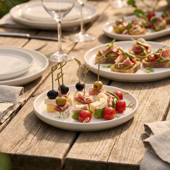 KAIA HOME AURA Mini półmisek na przystawki desery koktailowy 16x10,5 cm owalny / ceramika ecru