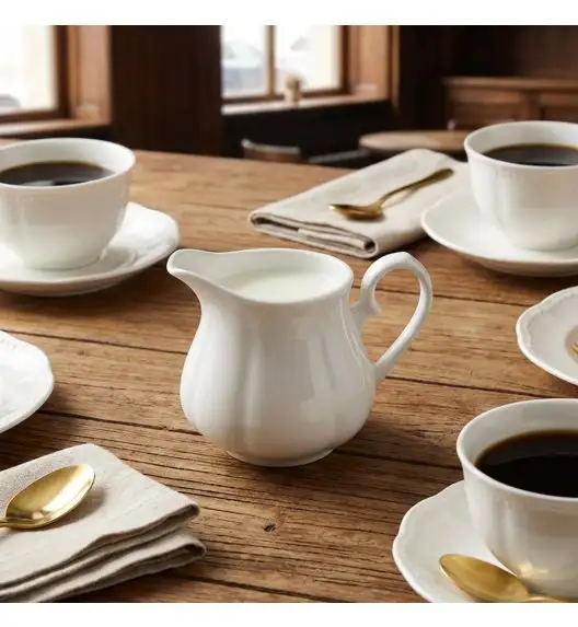 KAIA HOME | Dzbanek na mleko 200 ml klasyczny biały / ceramika