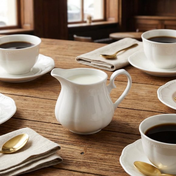 KAIA HOME Dzbanek na mleko 200 ml klasyczny biały / ceramika