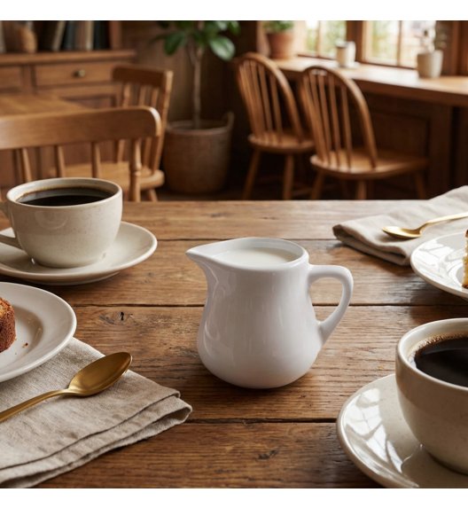 KAIA HOME BASIC Dzbanek na mleko 125 ml mały biały / ceramika