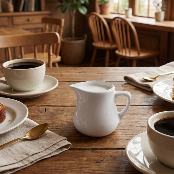 KAIA HOME BASIC Dzbanek na mleko 125 ml mały biały / ceramika