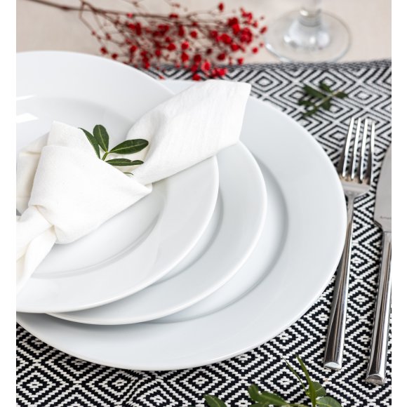 LUBIANA CORONA 0613 Talerz płytki 23,5 cm | biała porcelana 