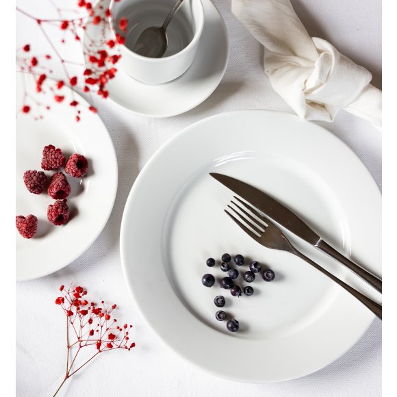 LUBIANA CORONA 0613 Talerz płytki 23,5 cm | biała porcelana 