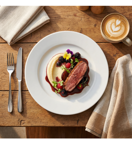 LUBIANA CORONA 0613 Talerz płytki 23,5 cm | biała porcelana 