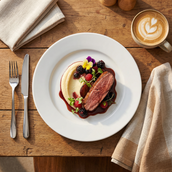 LUBIANA CORONA 0613 Talerz płytki 23,5 cm | biała porcelana 