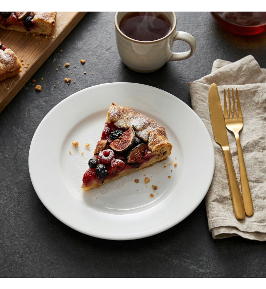 LUBIANA CORONA 0611 Talerz deserowy 20 cm | biała porcelana 