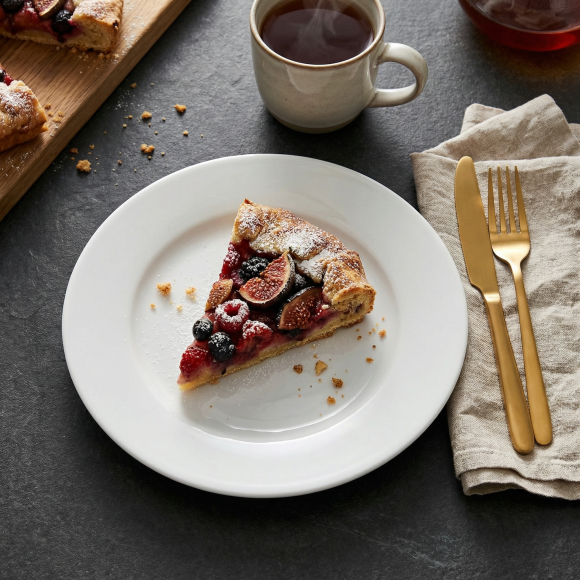 LUBIANA CORONA 0611 Talerz deserowy 20 cm | biała porcelana 