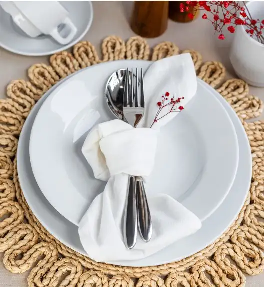 LUBIANA CORONA 0612 Talerz głęboki 22,5 cm | biała porcelana 