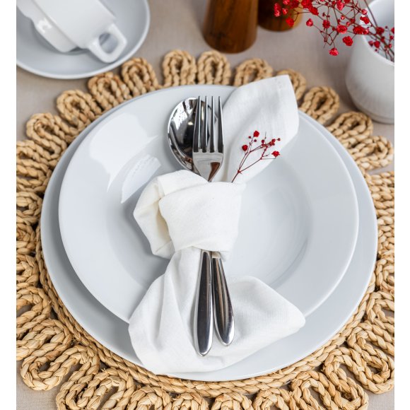 LUBIANA CORONA 0612 Talerz głęboki 22,5 cm | biała porcelana 