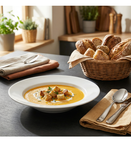 LUBIANA CORONA 0612 Talerz głęboki 22,5 cm | biała porcelana 