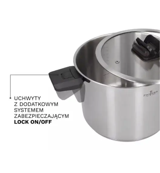ZWIEGER KOMPACT BLACK Komplet 3 garnków z pokrywkami / stal nierdzewna