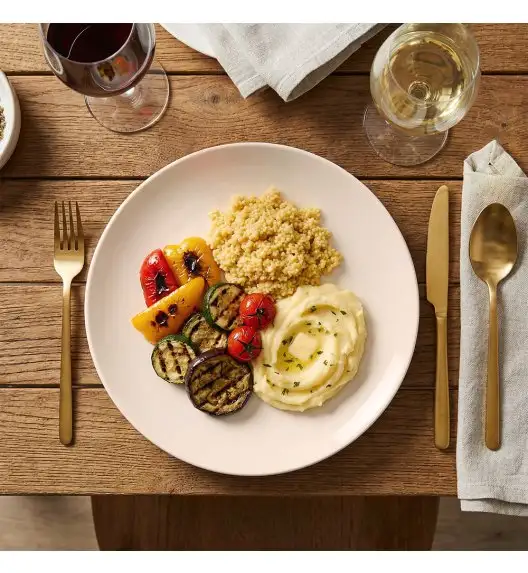 KAIA HOME AURA Talerz obiadowy 26,5 cm / ceramika ecru