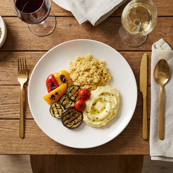 KAIA HOME AURA Talerz obiadowy 26,5 cm / ceramika ecru