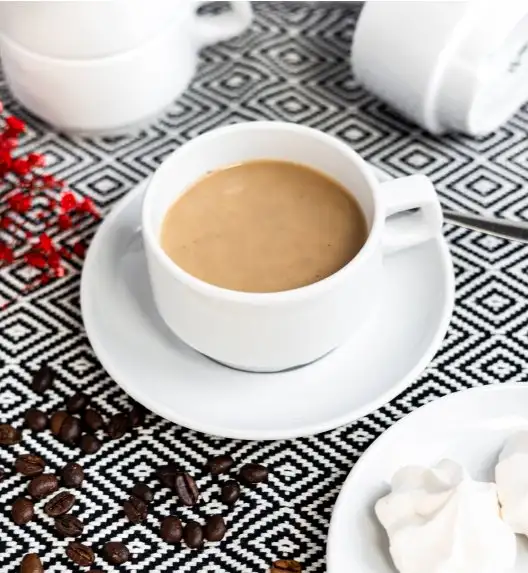 LUBIANA CORONA 0601 Filiżanka niska 200 ml ze spodkiem 14,5 cm | biała porcelana