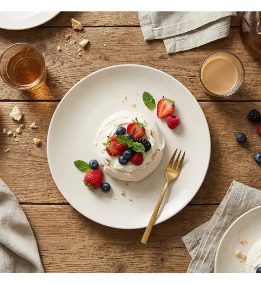 KAIA HOME AURA Talerz deserowy 20,5 cm / ceramika ecru