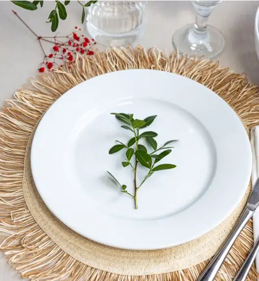 LUBIANA CORONA 0613 Talerz płytki 23,5 cm x 12 sztuk | biała porcelana 