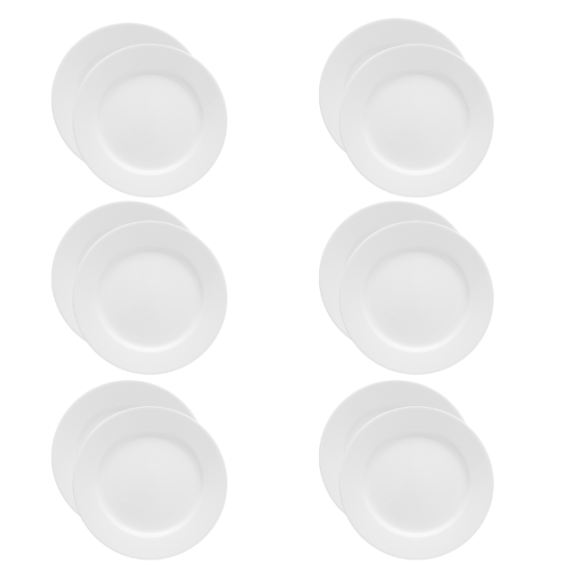 LUBIANA CORONA 0613 Talerz płytki 23,5 cm x 12 sztuk | biała porcelana 