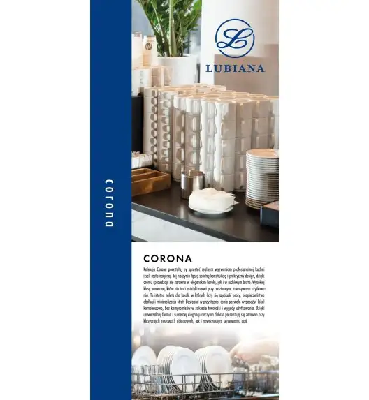 LUBIANA CORONA 0613 Talerz płytki 23,5 cm x 18 sztuk | biała porcelana 