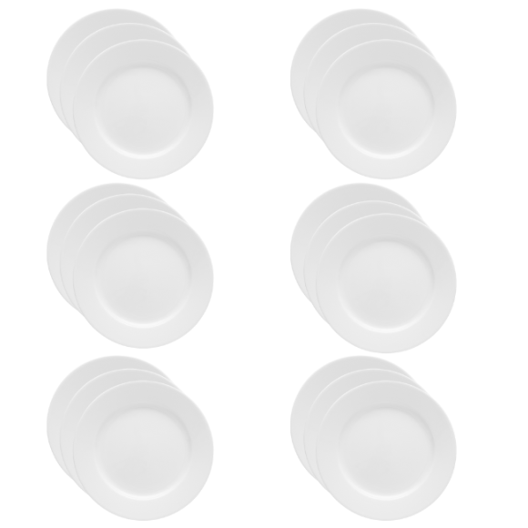 LUBIANA CORONA 0613 Talerz płytki 23,5 cm x 60 sztuk | biała porcelana 