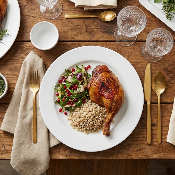 KAIA HOME BASIC Talerz obiadowy 28 cm / biała ceramika