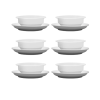 LUBIANA CORONA 0612 Bulionówka 300 ml + spodek 14,5 cm x 6 sztuk | biała porcelana 