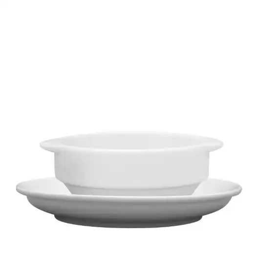 LUBIANA CORONA 0612 Bulionówka 300 ml + spodek 14,5 cm x 18 sztuk | biała porcelana 