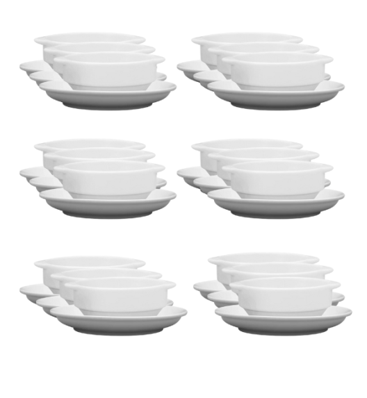 LUBIANA CORONA 0612 Bulionówka 300 ml + spodek 14,5 cm x 18 sztuk | biała porcelana 