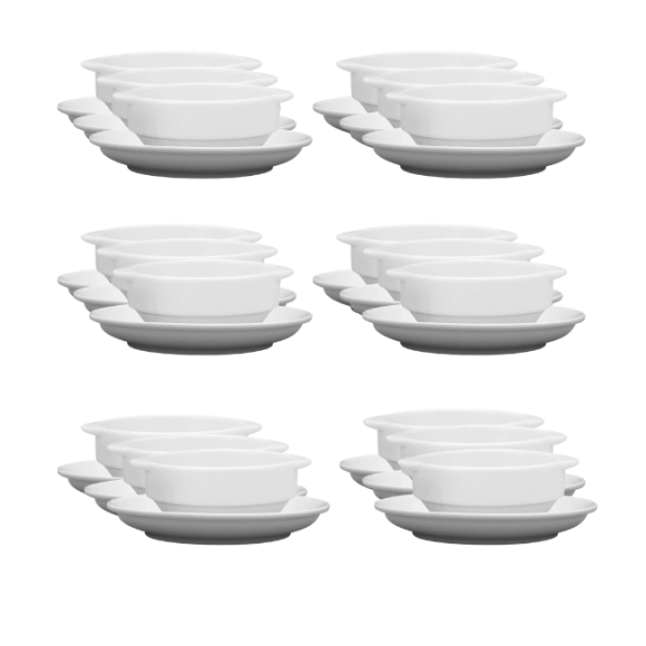 LUBIANA CORONA 0612 Bulionówka 300 ml + spodek 14,5 cm x 60 sztuk | biała porcelana 