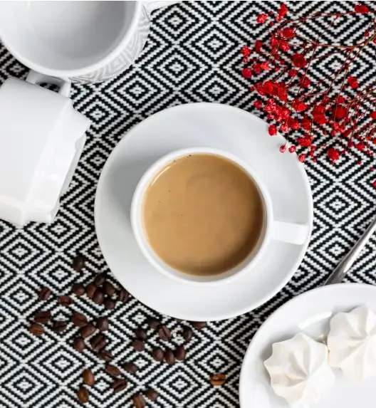 LUBIANA CORONA 0601 Filiżanka niska 200 ml ze spodkiem 14,5 cm x 6 sztuk | biała porcelana