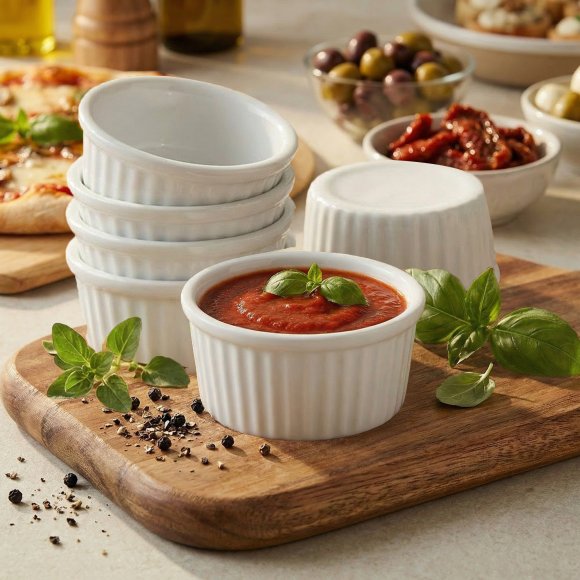 KAIA HOME BASIC CZARKA KOKILKA NACZYNIE RAMEKIN DIPÓWKA DO SOSÓW DIPÓW 50 ML 6 SZTUK