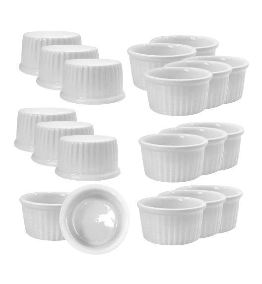 KAIA HOME BASIC CZARKA KOKILKA NACZYNIE RAMEKIN DIPÓWKA DO SOSÓW DIPÓW 50 ML 18 SZTUK