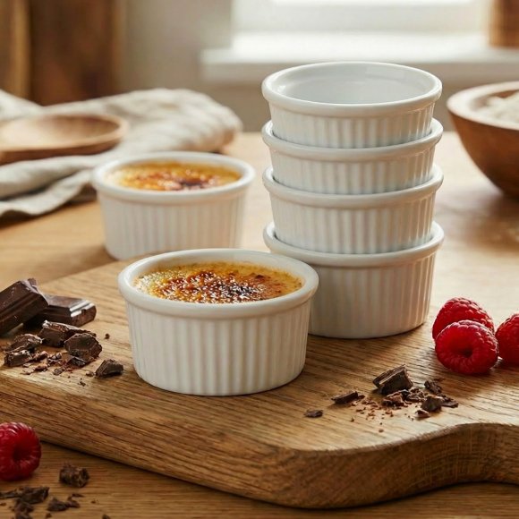 KAIA HOME BASIC Naczynie do serwowania zapiekania czarka ramekin dipówka do sosów 100 ml 6 sztuk / ceramika