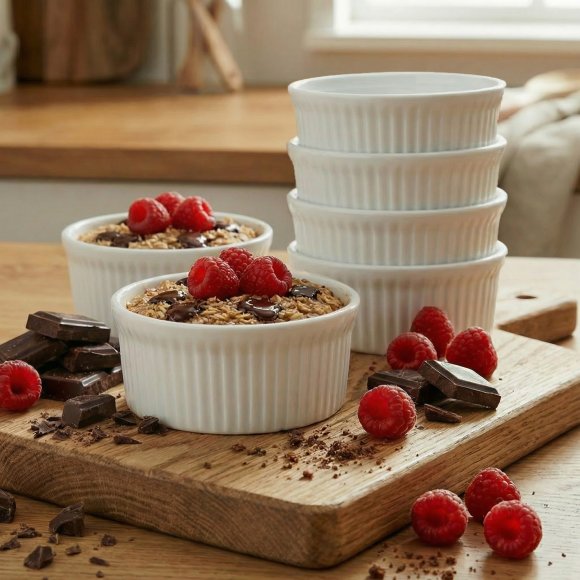 KAIA HOME BASIC Naczynie do zapiekania czarka ramekin 200 ml 6 sztuk / ceramika