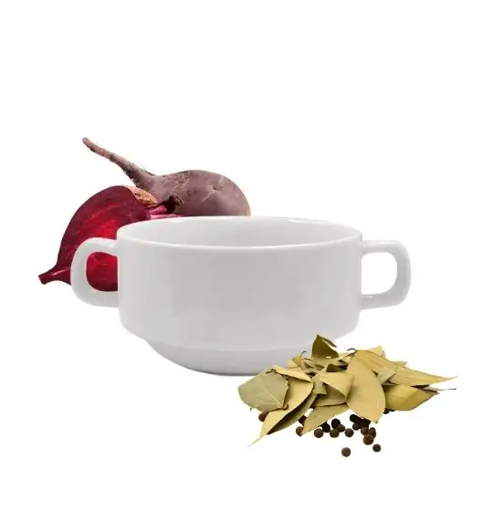 KAIA HOME BASIC Bulionówka flaczarka z uchwytami 220 ml 6 sztuk / ceramika