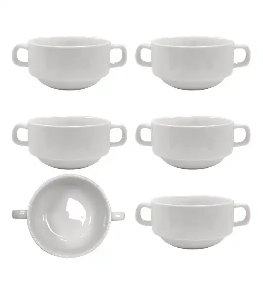 KAIA HOME BASIC Bulionówka flaczarka z uchwytami 220 ml 6 sztuk / ceramika