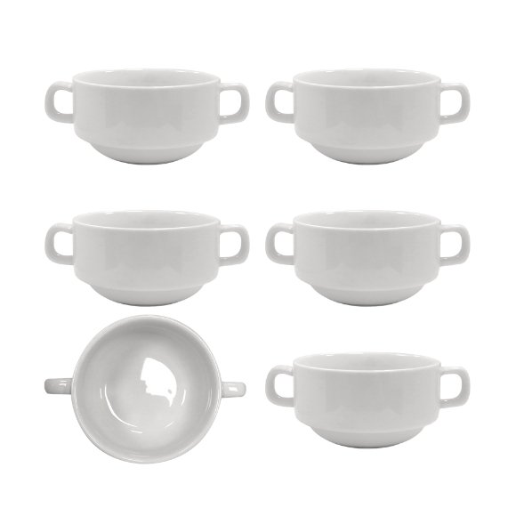 KAIA HOME BASIC Bulionówka flaczarka z uchwytami 220 ml 6 sztuk / ceramika