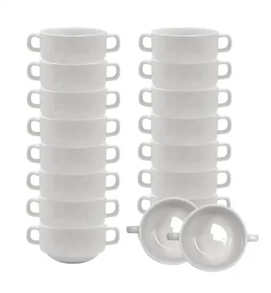 KAIA HOME BASIC Bulionówka flaczarka z uchwytami 220 ml 18 sztuk / ceramika