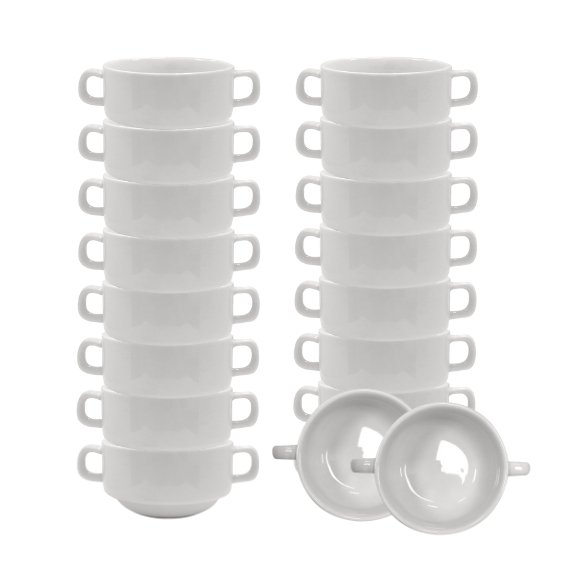 KAIA HOME BASIC Bulionówka flaczarka z uchwytami 220 ml 18 sztuk / ceramika