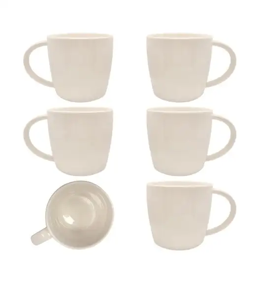 KAIA HOME AURA Kubek duży jumbo 600 ml 6 sztuk / ceramika ecru